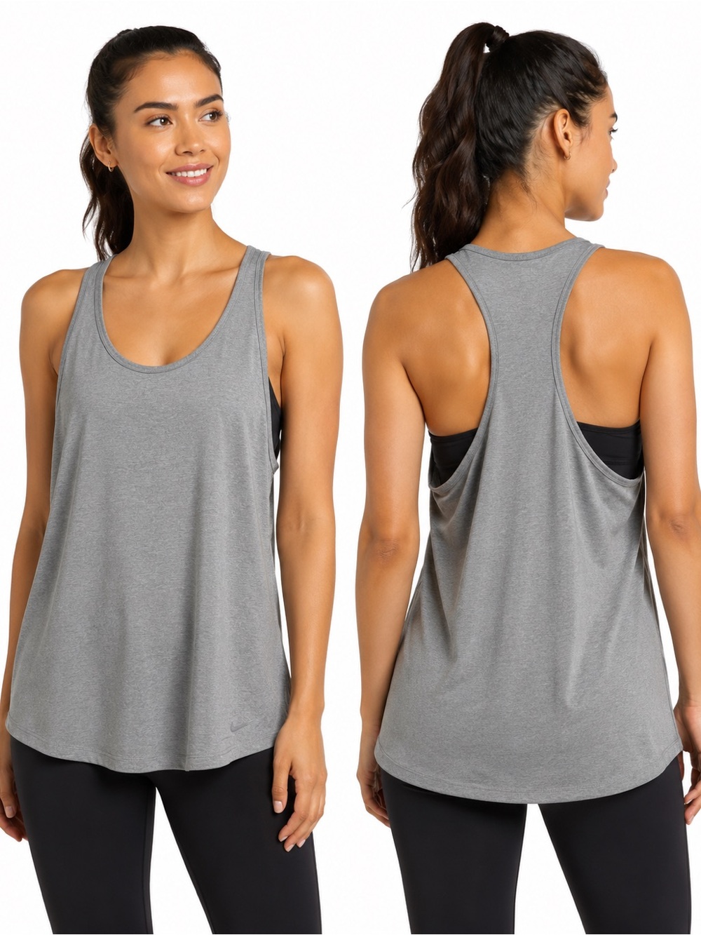 Nike Dri-FIT Heather Gray Racerback Workout Tank Top Size L